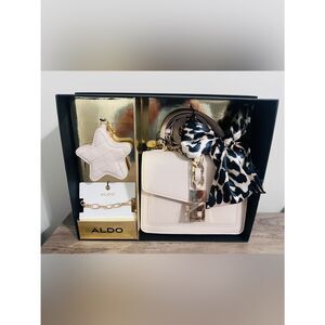 New ALDO Shoulder Bag with Animal Scarf and Charm Gift Set LTD Edition NWT